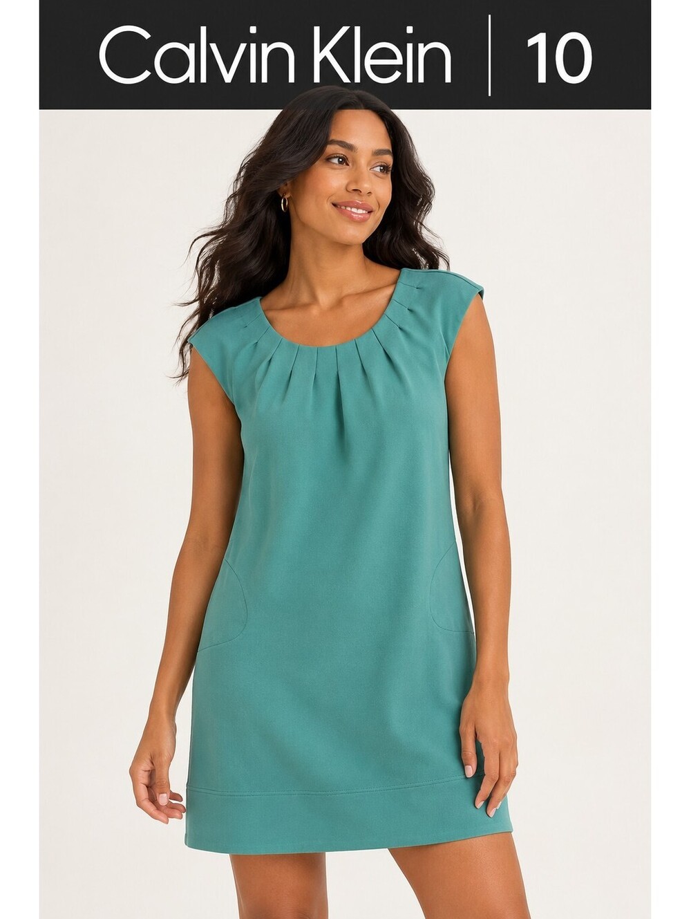 Calvin Klein 10 Teal Sleeveless Dress